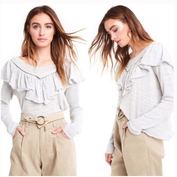 NWT Wildfox Lais Light Blue Ruffled Sweater - Picture 1 of 3